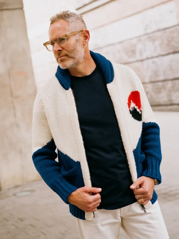 The Bear Zip-Up Cardigan sold by The Workers Club