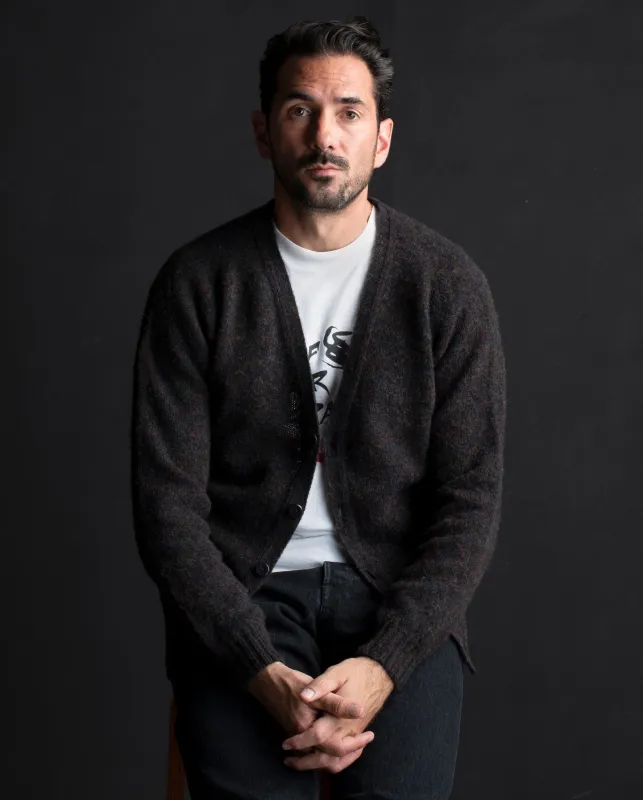 Huxley Brushed Shetland Wool Cardigan sold by The Workers Club