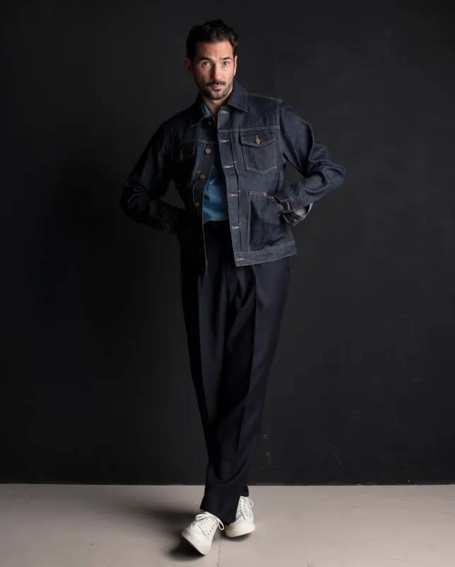 Birch Raw Denim Jacket sold by The Workers Club