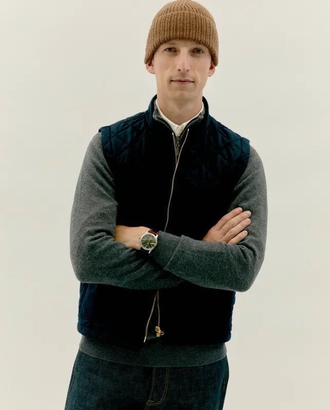 Aldworth Quilted Wool Flannel Gilet sold by The Workers Club