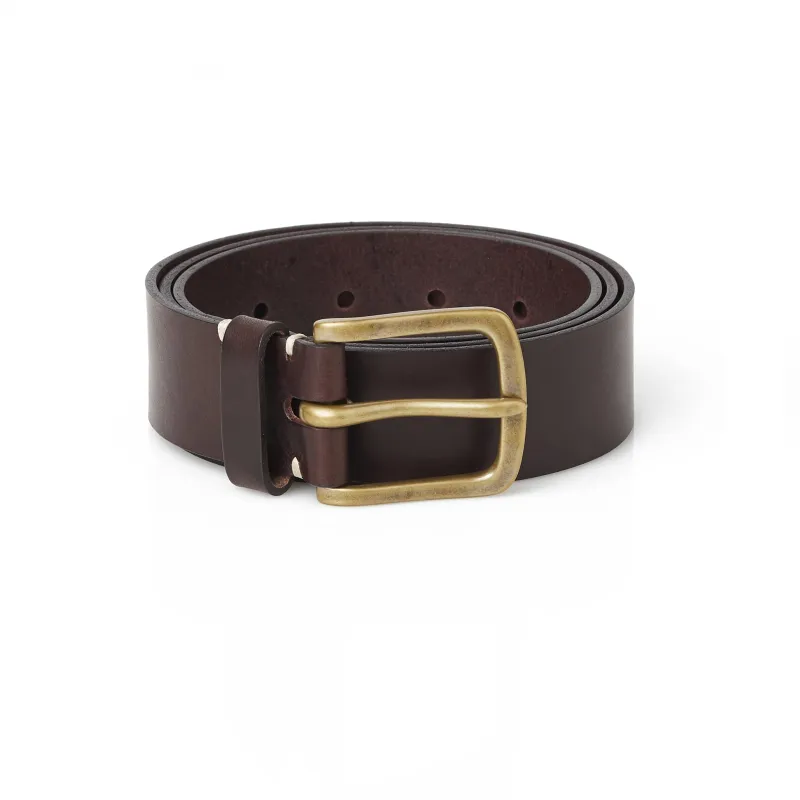 Awling Original belt - Walnut Brown/ Polished Brass made by The Workers Club
