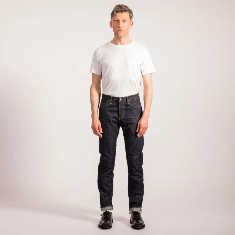 Relaxed Tapered 005 Rinse Wash Selvedge Jeans sold by The Workers Club