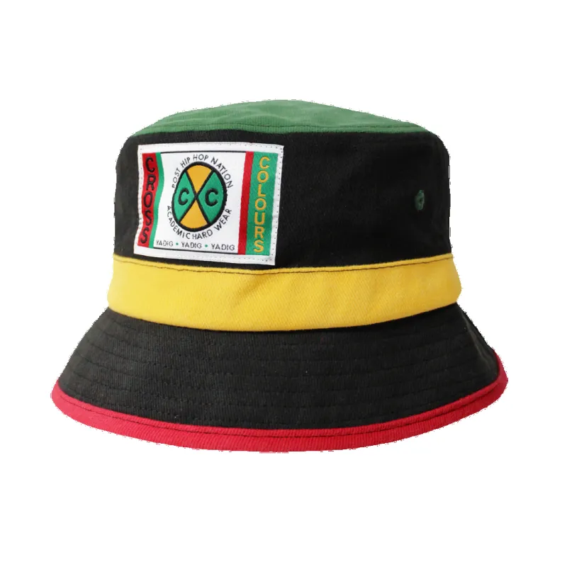 Cross Colours Color Block Bucket Hat made by Cross Colours