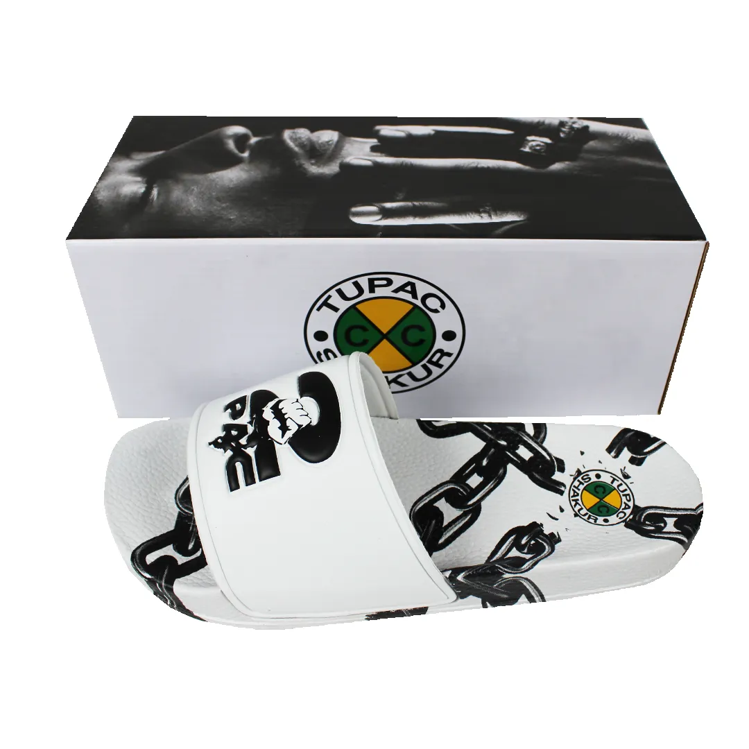 2Pac Chain Slides (Men's) - White sold by Cross Colours product image thumbnail 2