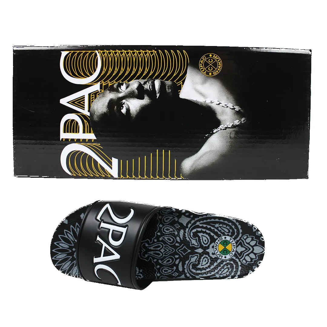 2Pac Paisley Slides (Men's) - Black sold by Cross Colours product image thumbnail 3