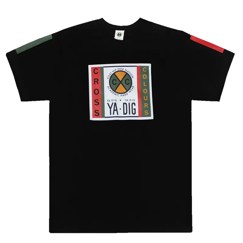 Cross Colours Label Logo T-shirt - Black sold by Cross Colours