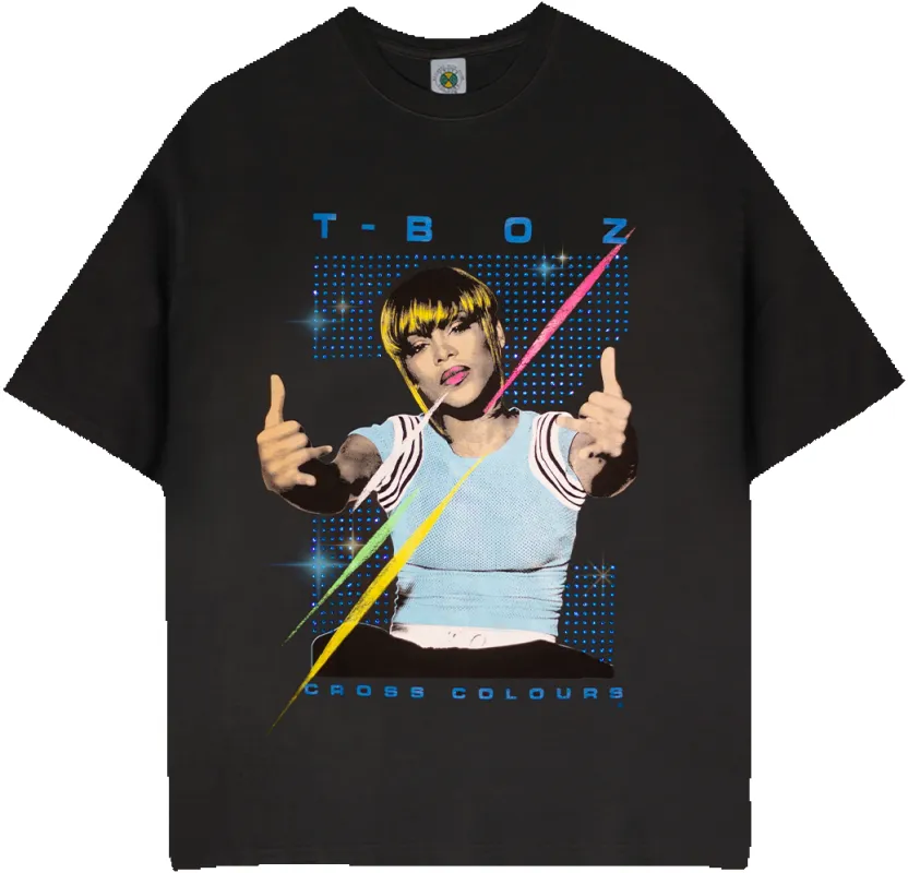 T-Boz x Cross Colours  Bling T Shirt - Vintage Black sold by Cross Colours