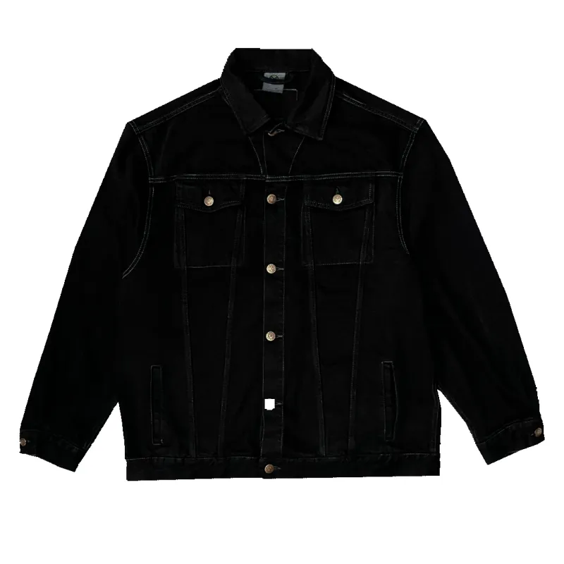 Cross Colours Denim Oversize Jacket - Overdyed Vintage Black sold by Cross Colours