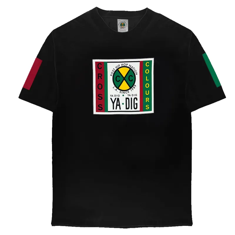 Cross Colours Label Logo T-shirt - Black sold by Cross Colours