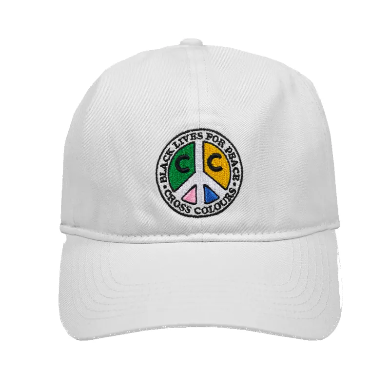 Cross Colours  Black Lives For Peace  Dad Hat - White made by Cross Colours