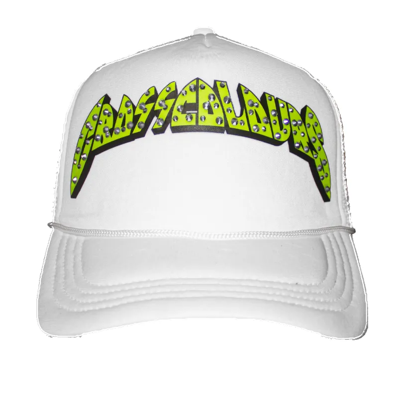Cross Colours  Studded Rock of Ages Trucker Hat - White made by Cross Colours