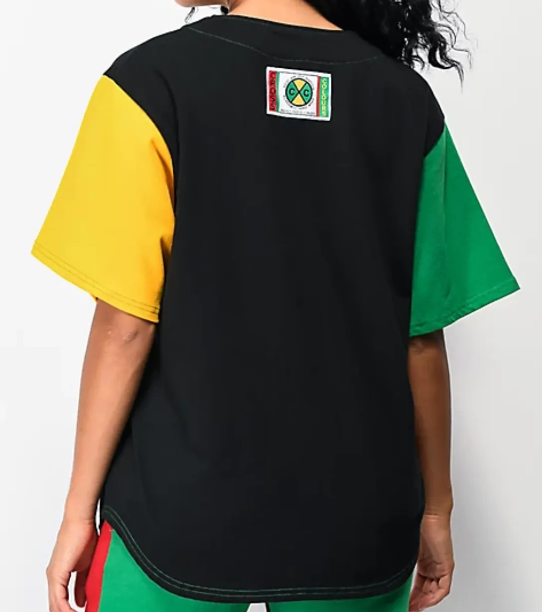 Cross Colours FLAG LOGO COLOR BLOCK BASEBALL JERSEY sold by Cross Colours product image thumbnail 2