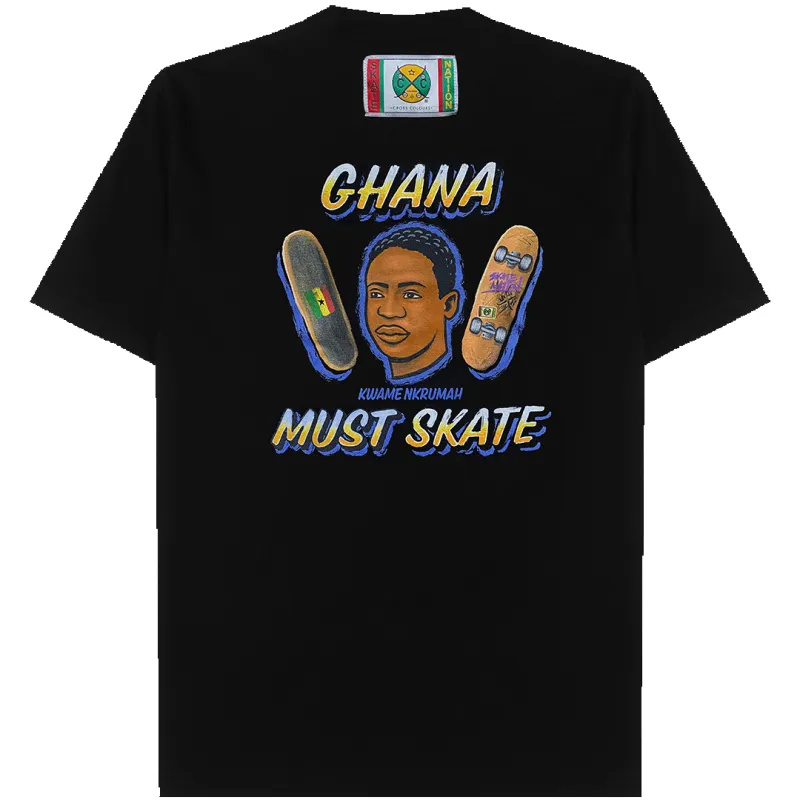 Cross Colours  Ghana Skate Guy  T Shirt- Black sold by Cross Colours