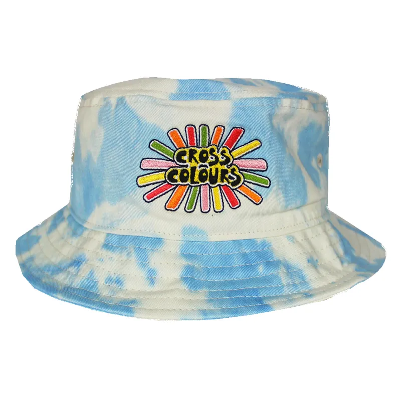 Cross Colours  Sunshine Logo Bucket Hat- Tie Dye Cloud sold by Cross Colours