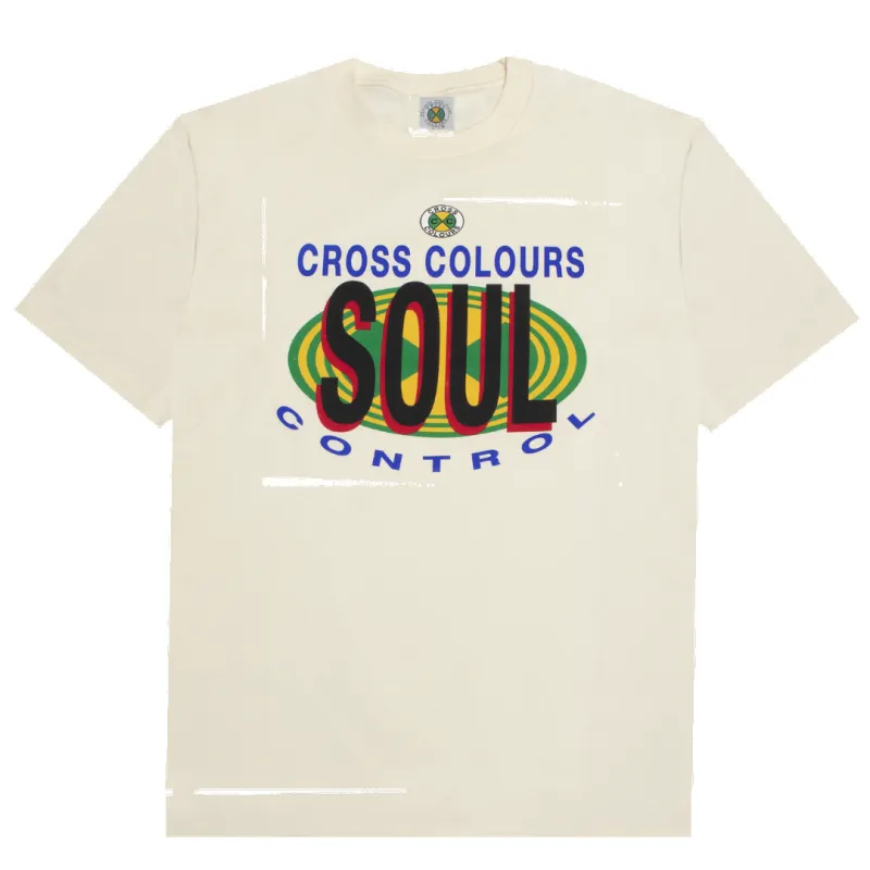 Cross Colours  Soul Control  T-Shirt - Off White sold by Cross Colours