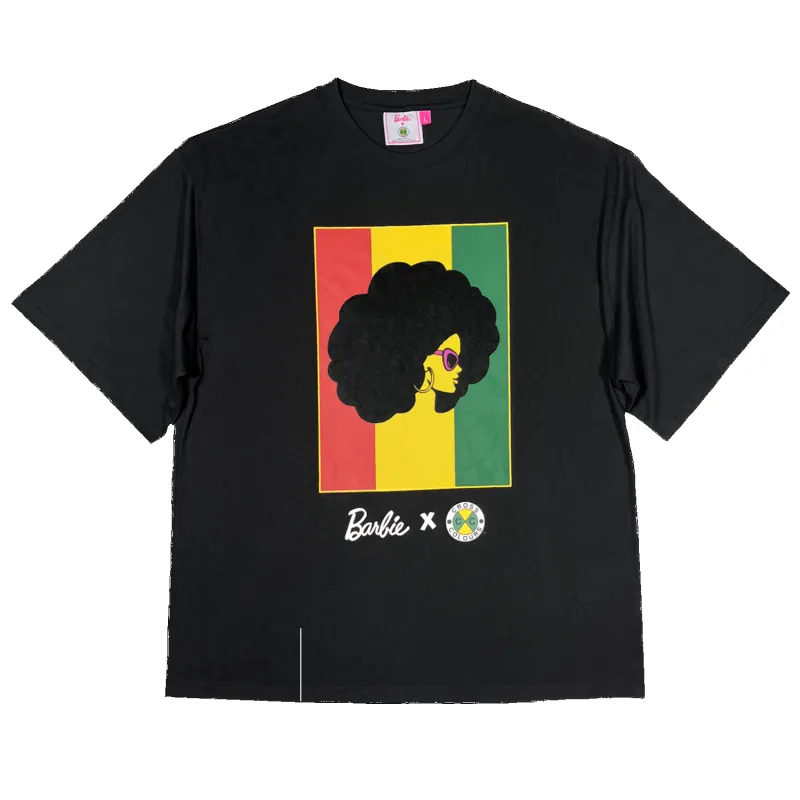 Barbie x Cross Colours Flag Logo T-Shirt - Black sold by Cross Colours