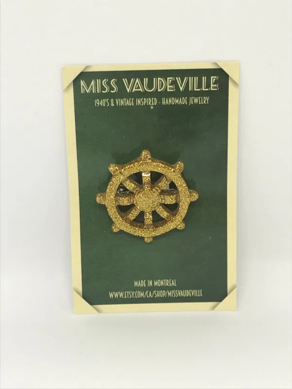 Broche  gouvernail doré sold by Vintage Romance