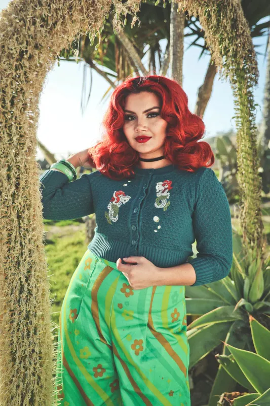 Cardigan Mermaid sisters - sarcelle (précommande) sold by Vintage Romance