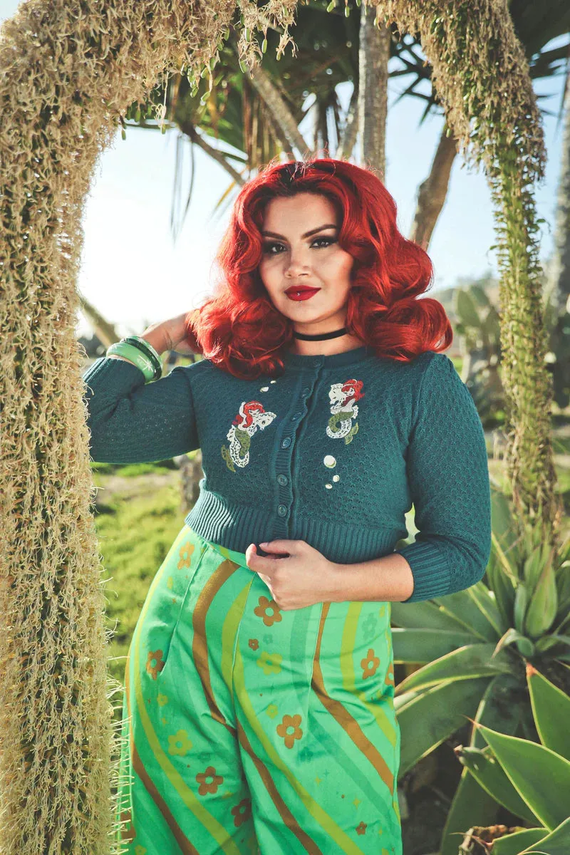 Cardigan Mermaid sisters - sarcelle (précommande) sold by Vintage Romance