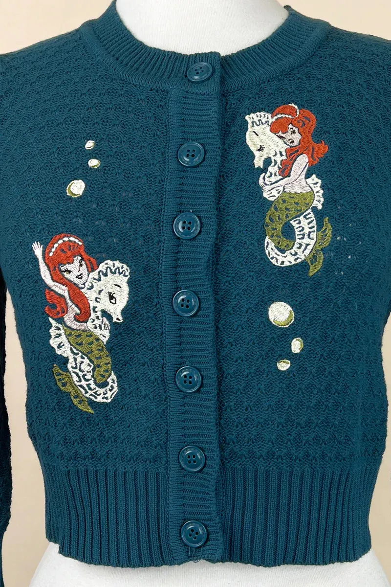 Cardigan Mermaid sisters - sarcelle (précommande) sold by Vintage Romance product image thumbnail 5