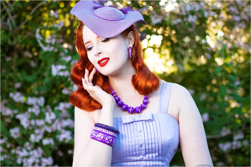 Bracelet large fakelite violet sold by Vintage Romance product image thumbnail 2