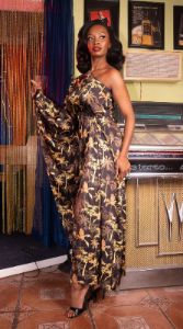 Caftan golden palms sold by Vintage Romance