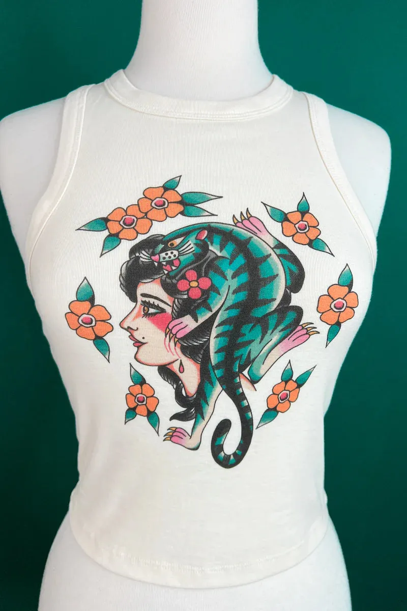 Camisole The blue tiger lady - ivoire (précommande) sold by Vintage Romance product image thumbnail 2
