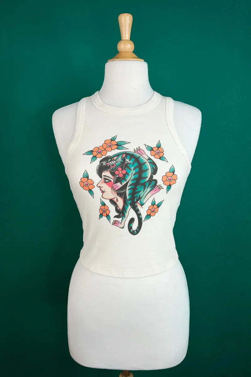 Camisole The blue tiger lady - ivoire (précommande) sold by Vintage Romance product image thumbnail 3