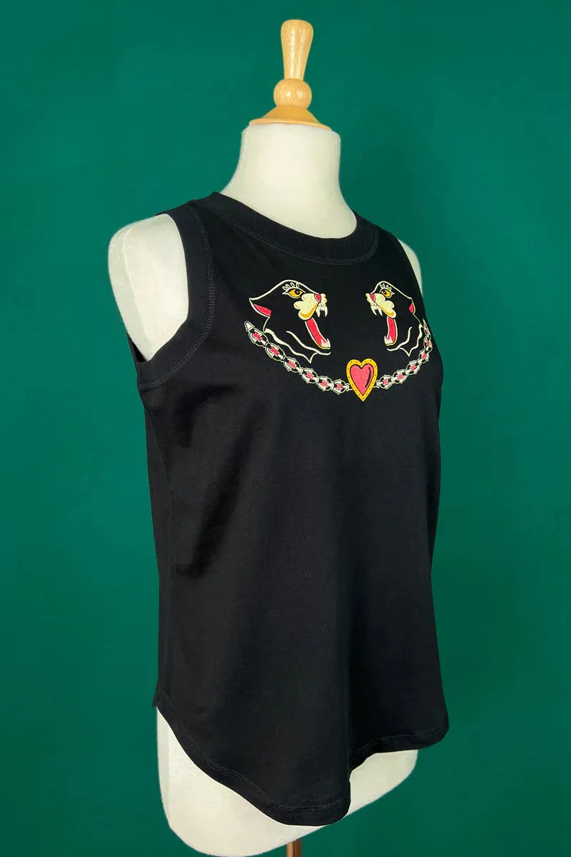 Camisole Black cats (précommande) sold by Vintage Romance product image thumbnail 3