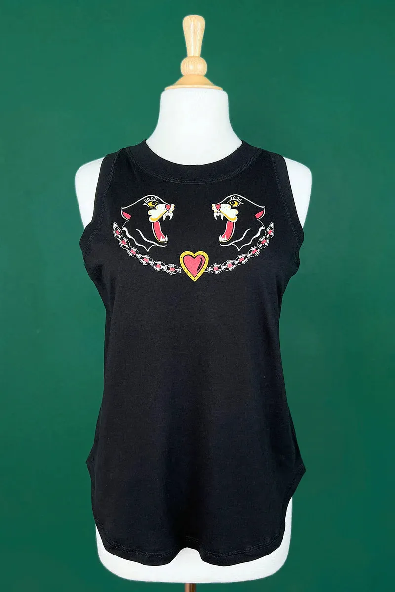 Camisole Black cats (précommande) sold by Vintage Romance