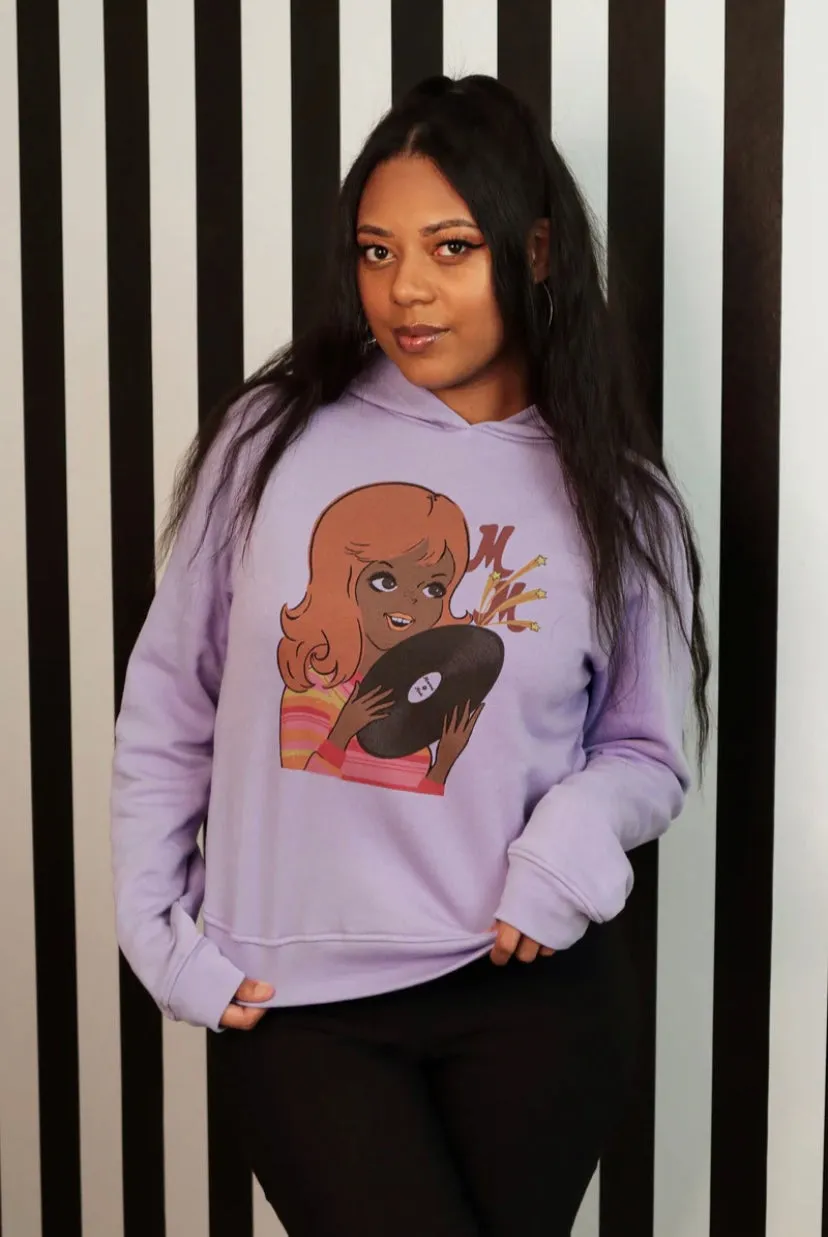 Hoodie record party - lavande (précommande) sold by Vintage Romance