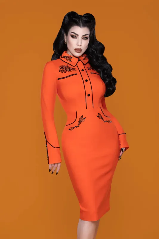 Robe June - Orange made by Vintage Romance