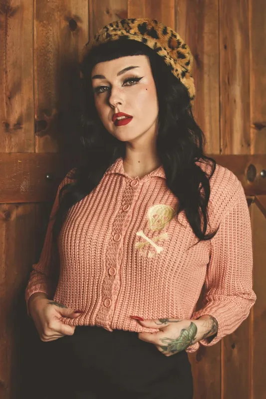 Veste MM skull - rose (précommande) sold by Vintage Romance