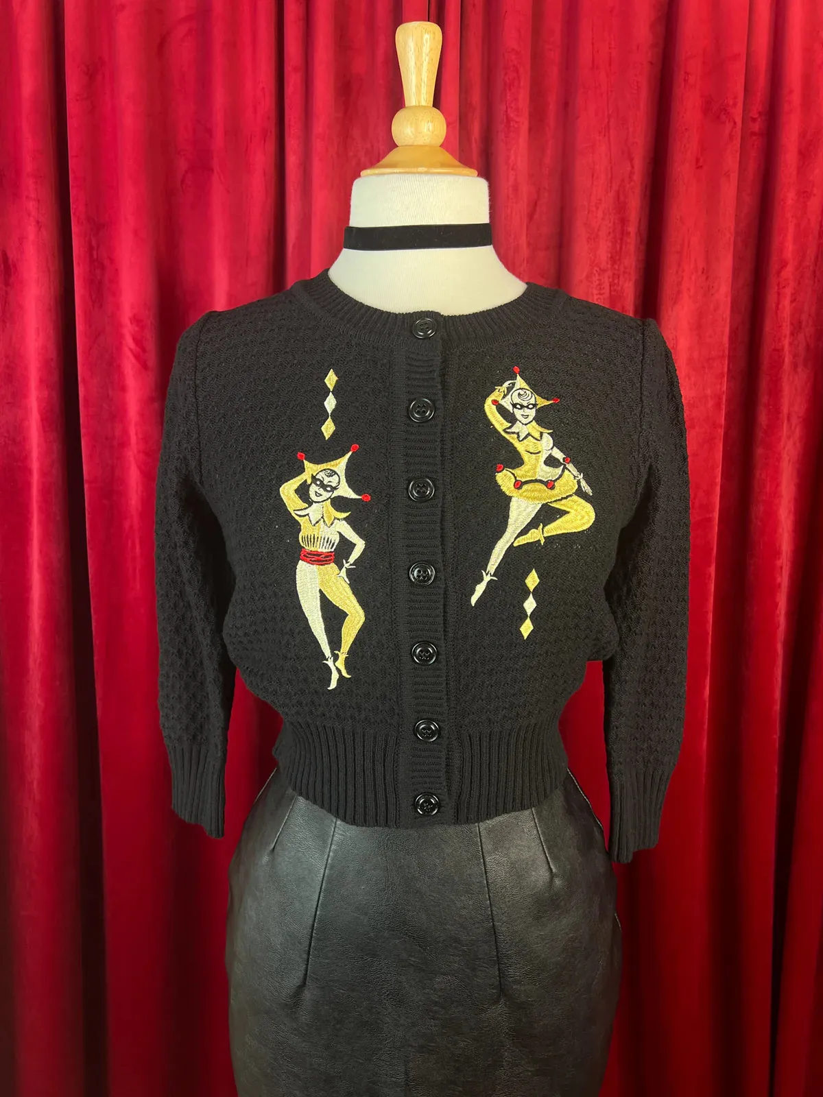 Cardigan Harlequin reverie - noir (précommande) sold by Vintage Romance product image thumbnail 2