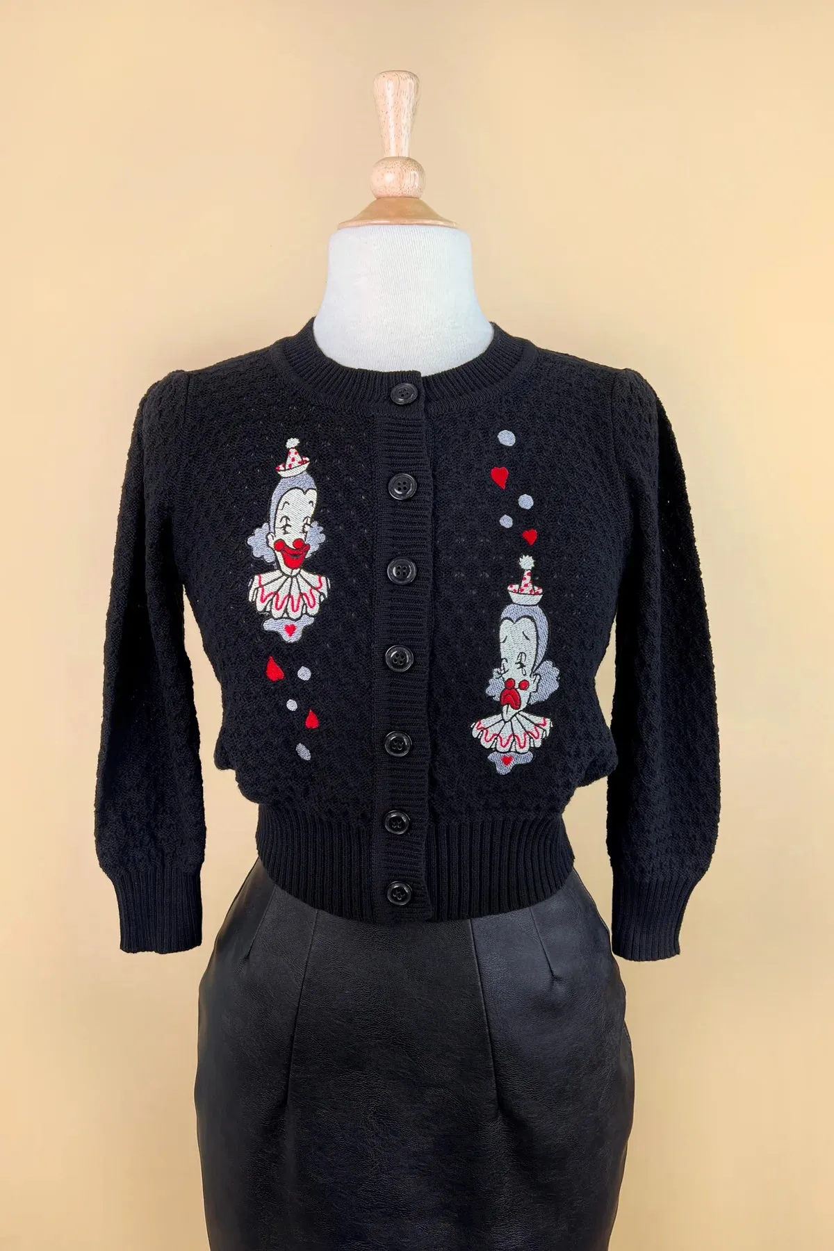 Cardigan Dear clown - noir (précommande) sold by Vintage Romance