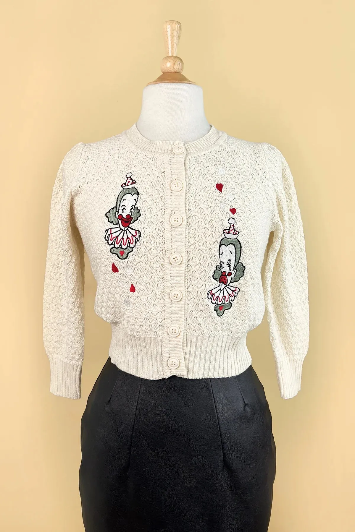 Cardigan Dear clown - ivoire (précommande) sold by Vintage Romance product image thumbnail 2
