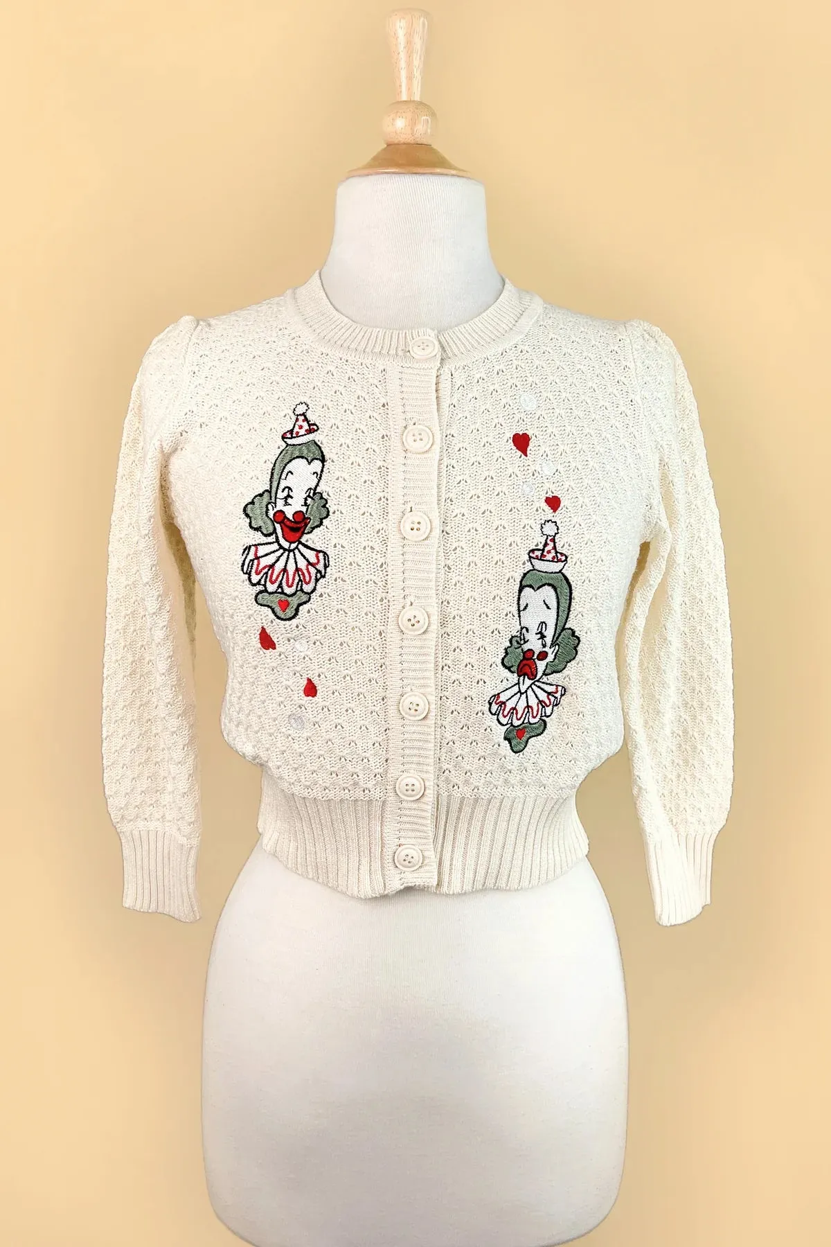 Cardigan Dear clown - ivoire (précommande) sold by Vintage Romance product image thumbnail 3