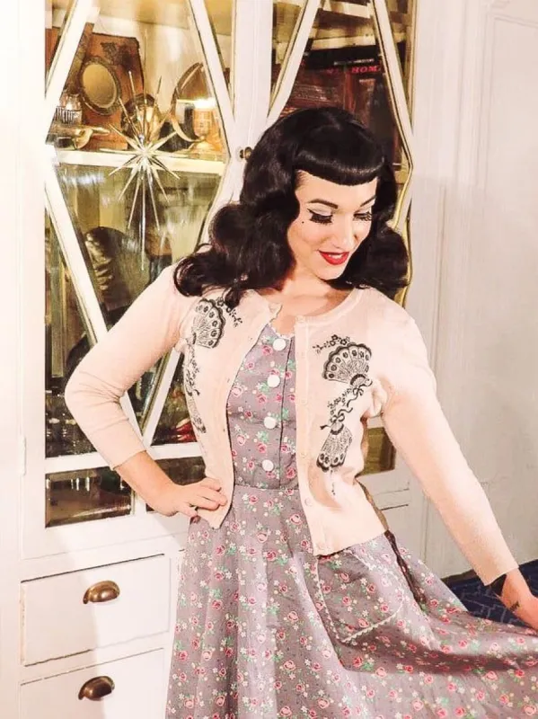 Cardigan floral fan sold by Vintage Romance