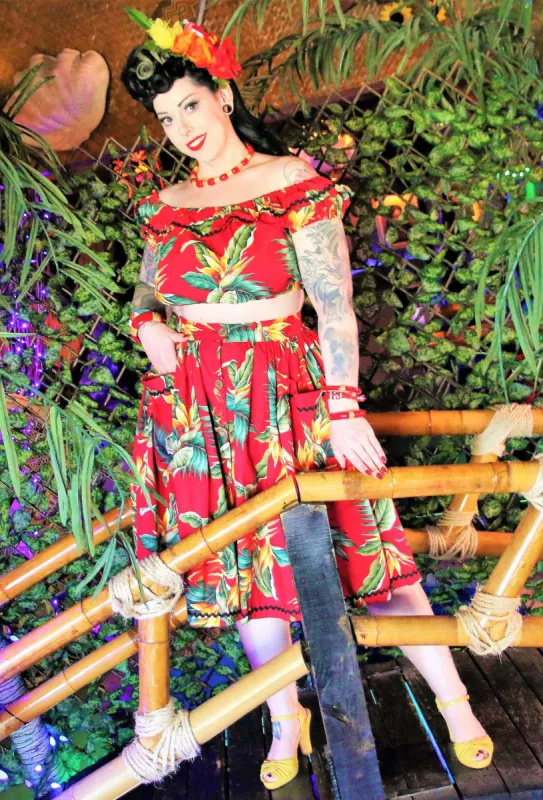 Ensemble Playa del sol - rouge made by Vintage Romance