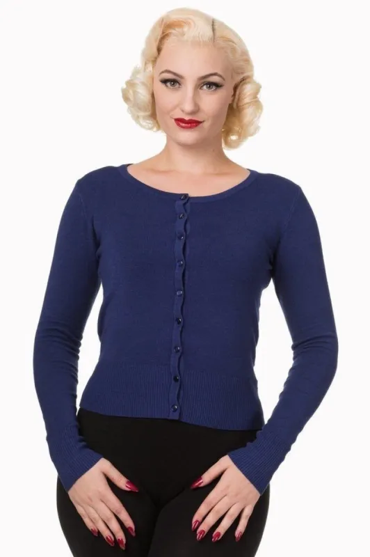 Cardigan classique marine sold by Vintage Romance