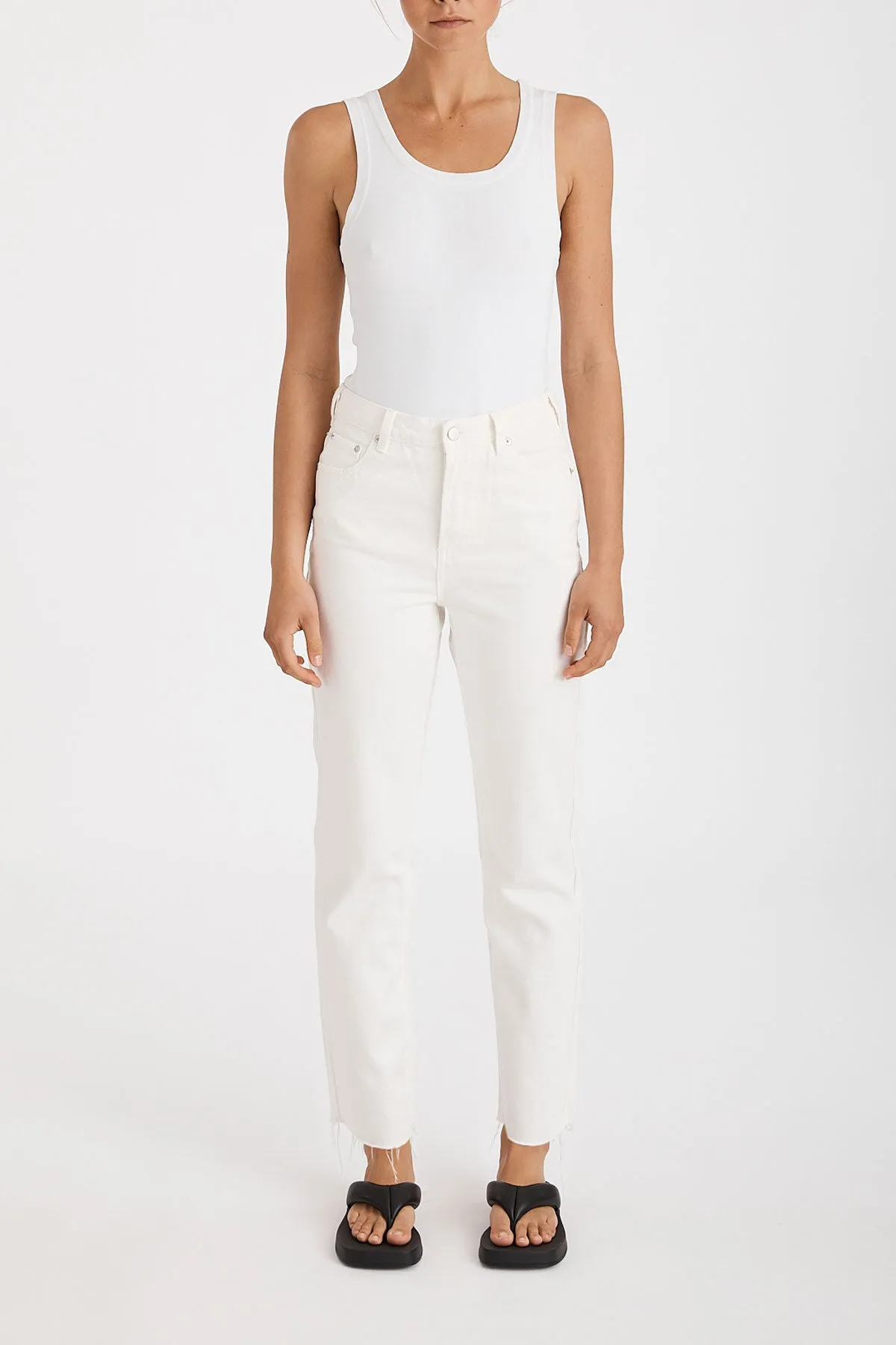 The High Rise Straight Leg Jean - Cream sold by Zulu and Zephyr product image thumbnail 5