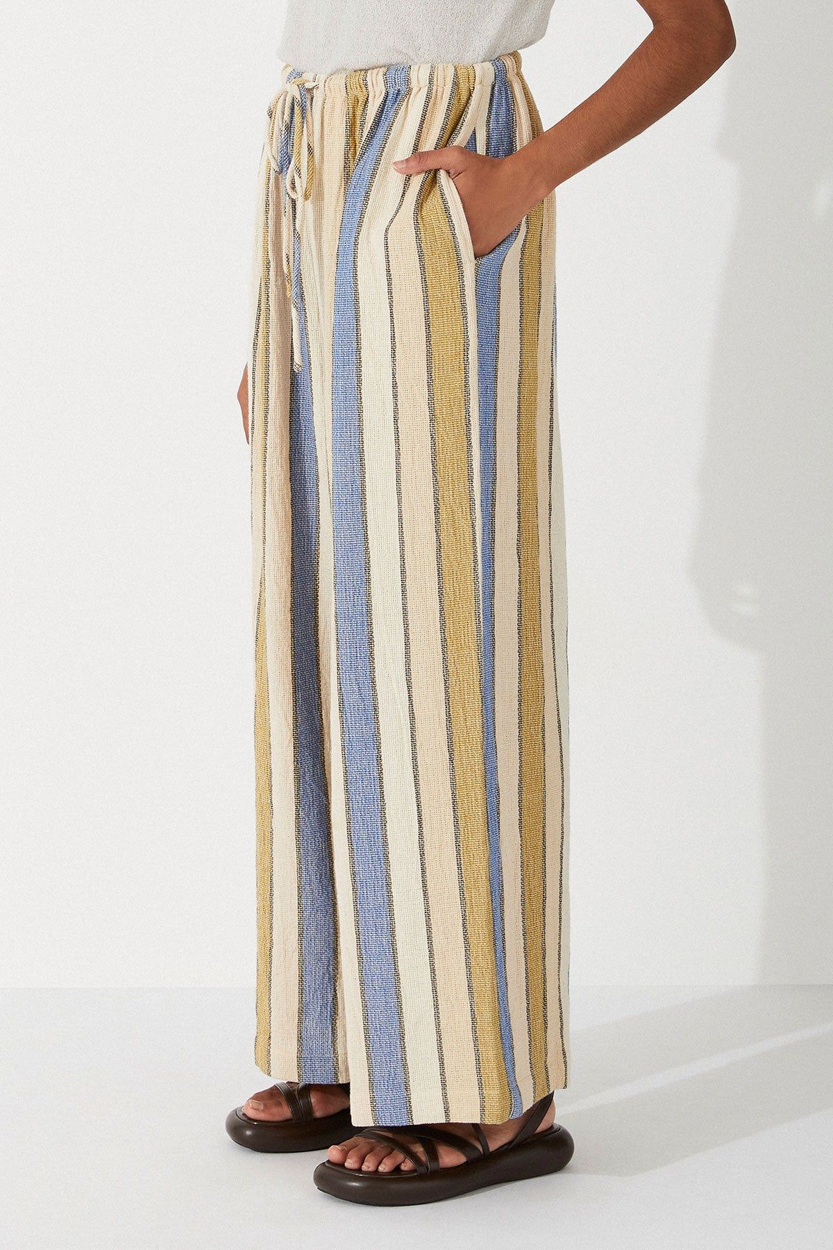 Lagoon Stripe Organic Cotton Pant sold by Zulu and Zephyr