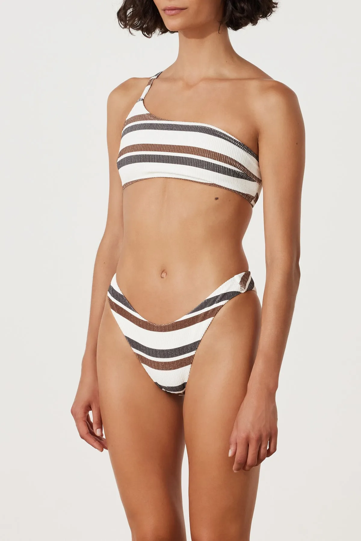 Earth Stripe Textured Curve Brief sold by Zulu and Zephyr