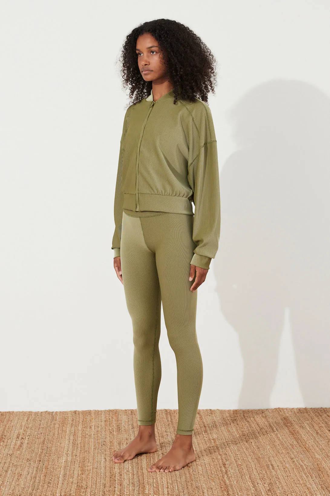 Stripe Rib Legging - Olive sold by Zulu and Zephyr product image thumbnail 4