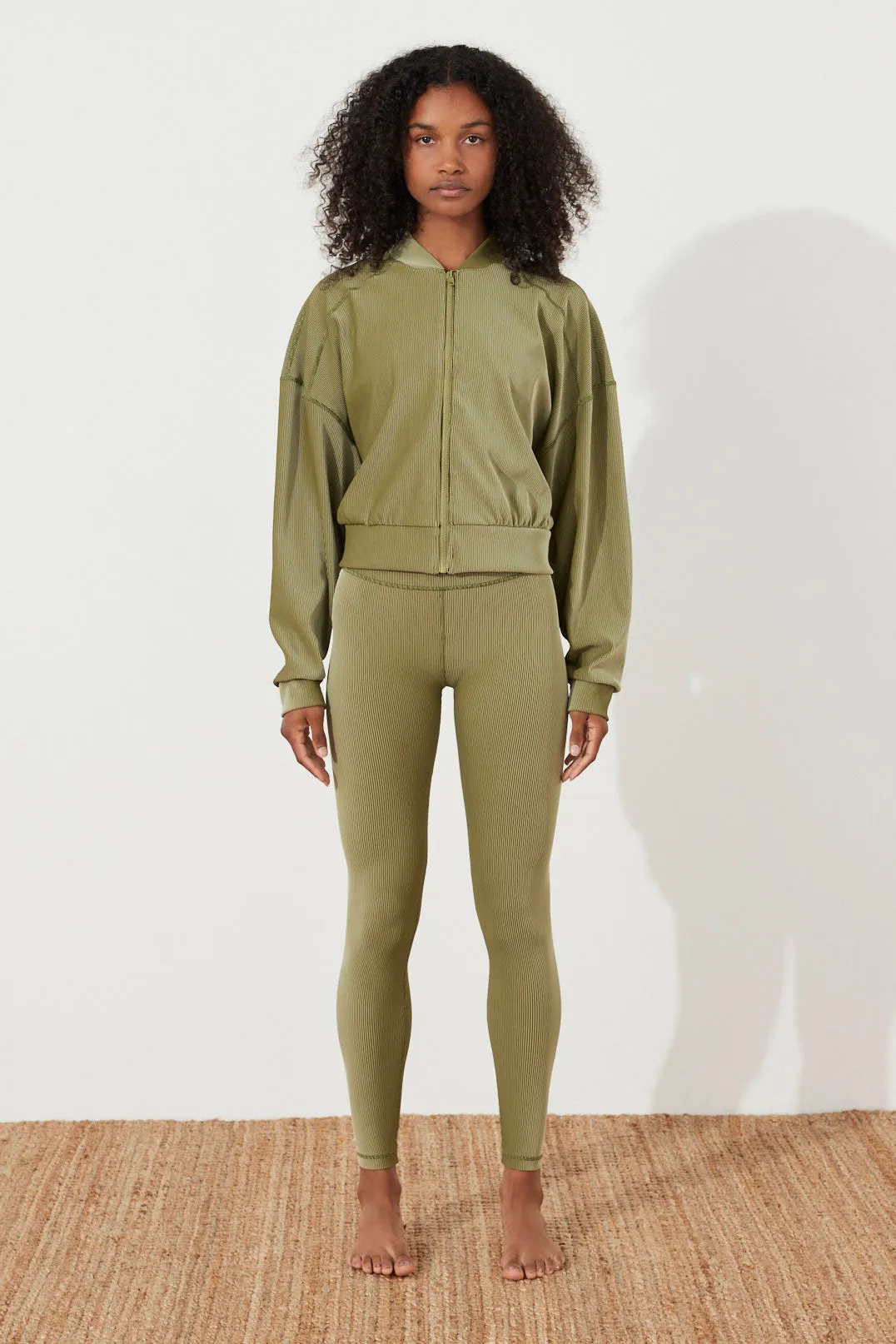 Stripe Rib Legging - Olive sold by Zulu and Zephyr product image thumbnail 2