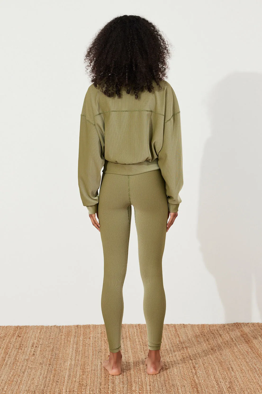 Stripe Rib Legging - Olive sold by Zulu and Zephyr product image thumbnail 5