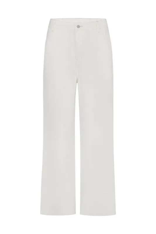 Recycled Cotton Utility Wide Leg Jean - Ivory sold by Zulu and Zephyr