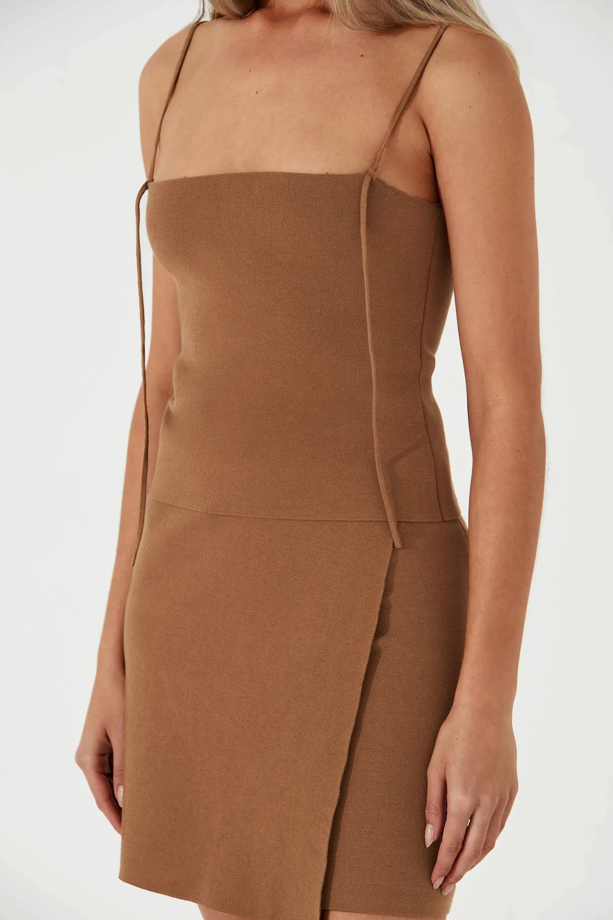 Almond Organic Cotton Blend Knit Skirt sold by Zulu and Zephyr product image thumbnail 4