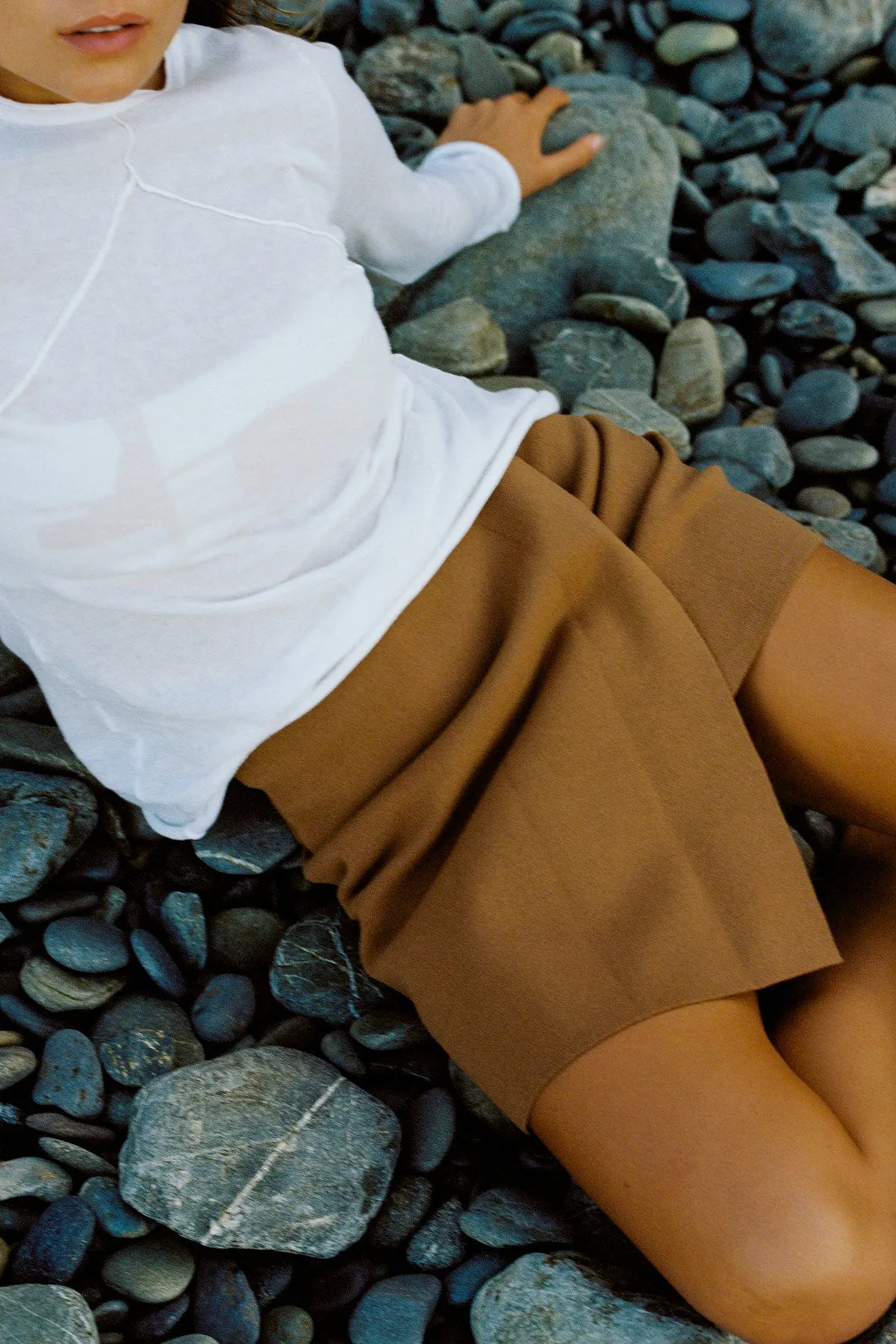 Almond Organic Cotton Blend Knit Skirt sold by Zulu and Zephyr product image thumbnail 2