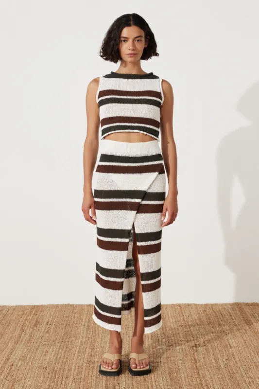 Earth Stripe Cotton Blend Knit Skirt sold by Zulu and Zephyr